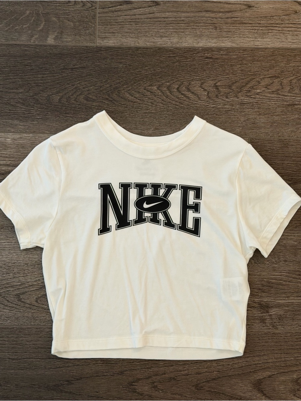 Nike • Women's White Cropped Logo Tee • NWOT